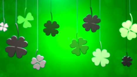 Hanging-Irish-shamrocks-on-green-gradient