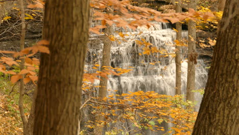 waterfall in autumn colorsview of the waterfall in autumn