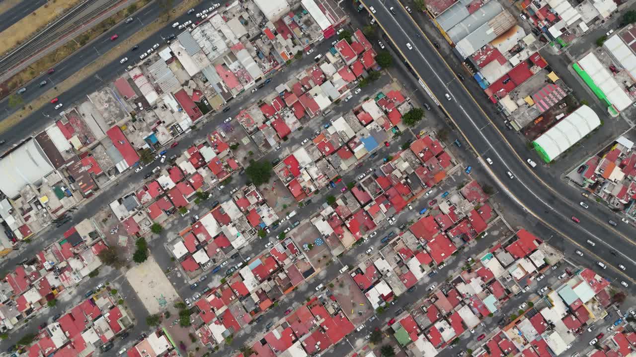 Aerial drone videography of Ecatepec, a suburban municipality in Mexico City metropolitan zone