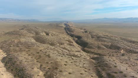 aerial over the san andreas earthquake fault on the carrizo plain in central california