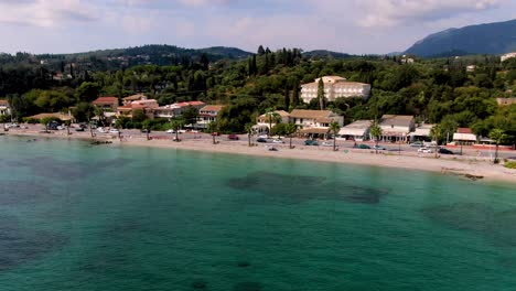 aerial view of ipsos beach  in corfu greece