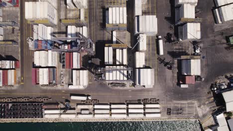 santa marta's bustling port, a hub of colombian trade - aerial top view