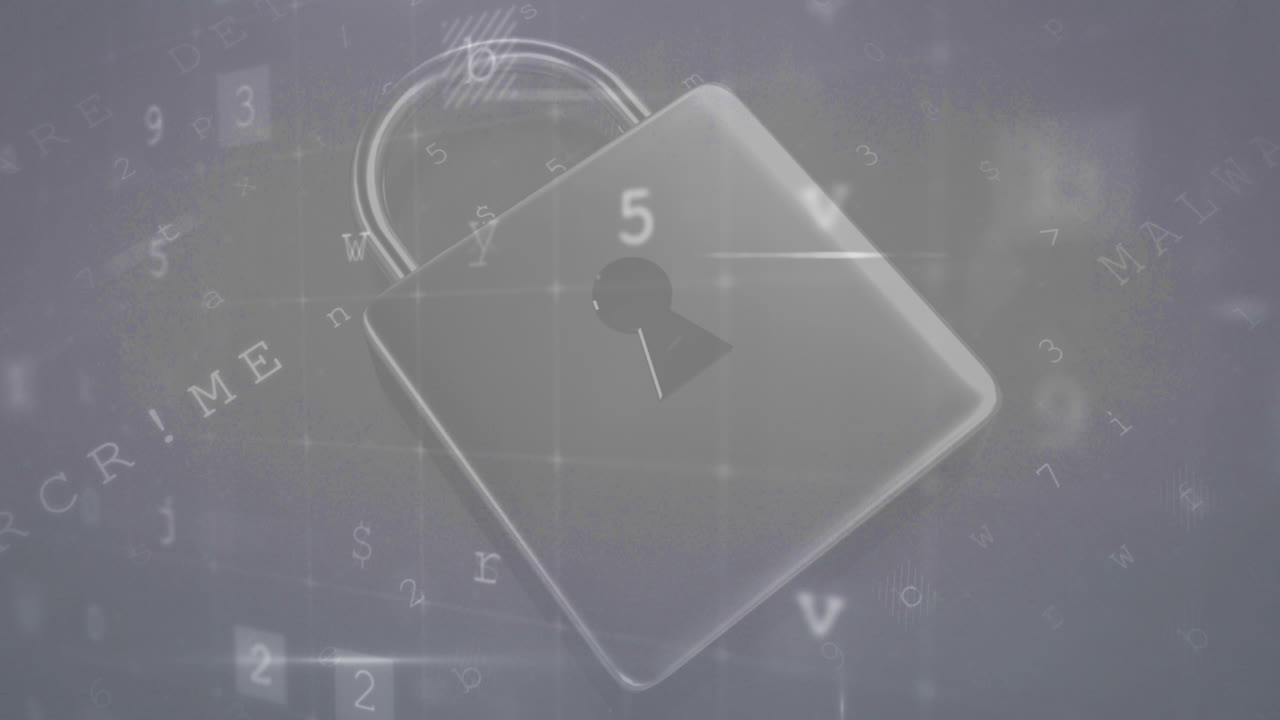 crimen cibernético y seguridad en línea animación 4k