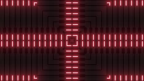 abstract geometric pattern with red neon lights
