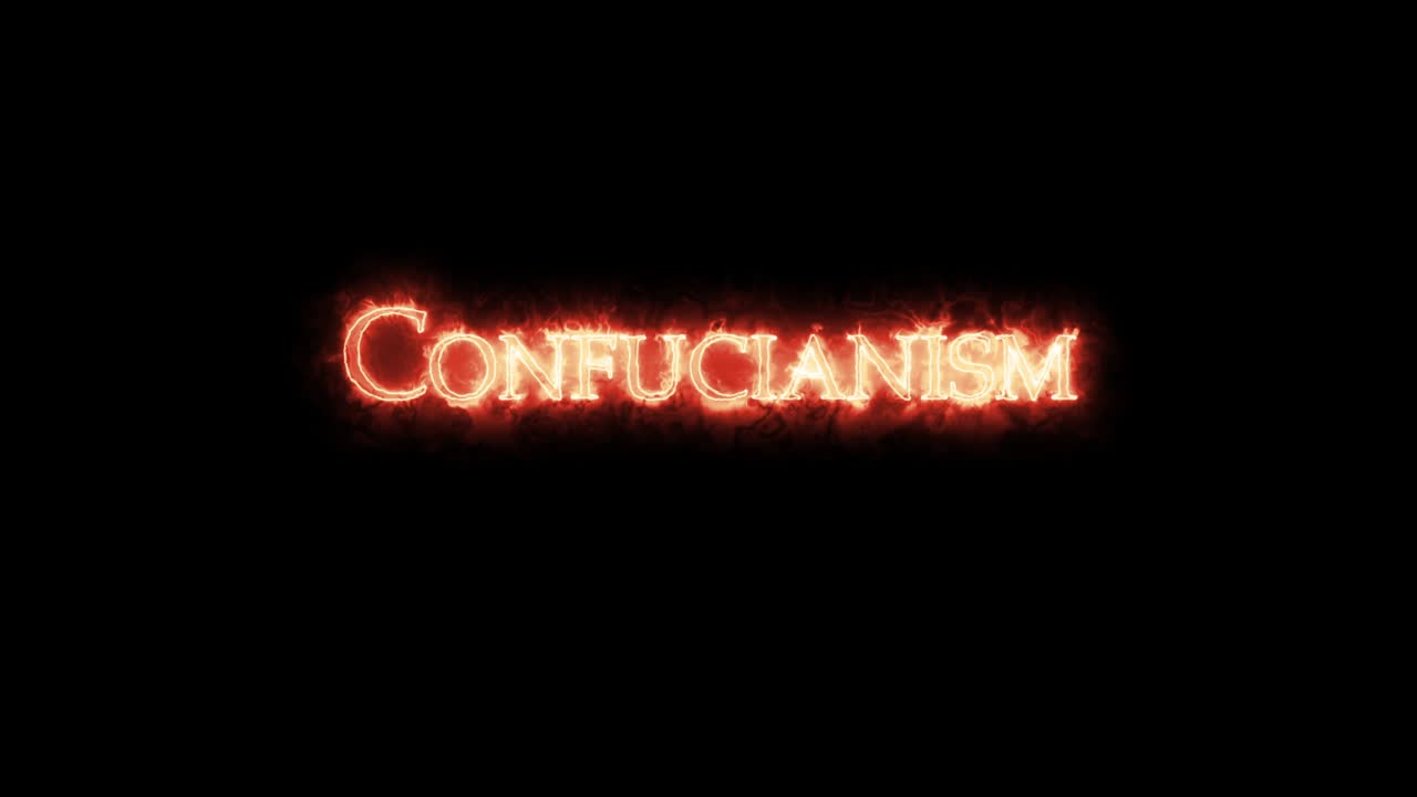 Confucianism written with fire. Loop