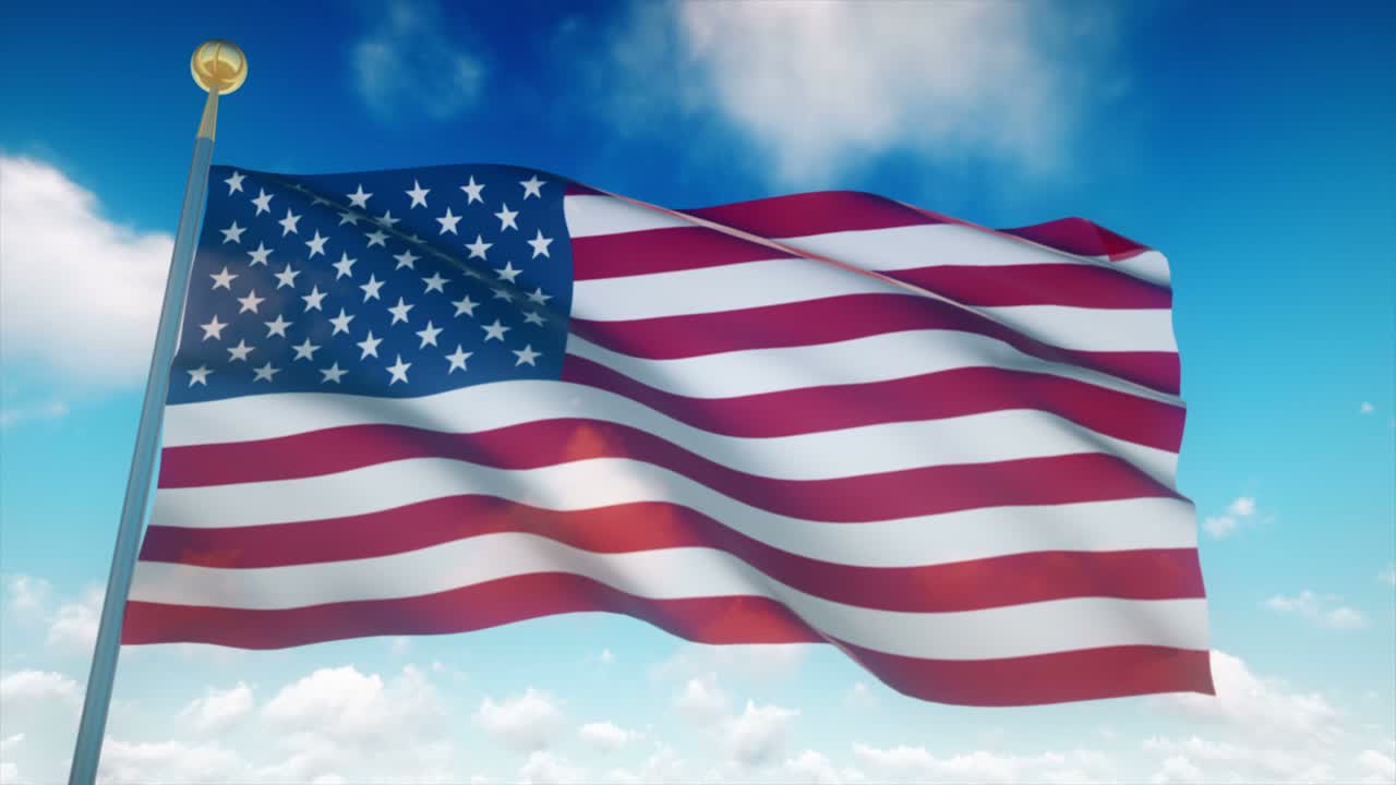 4k muy detallada bandera de los estados unidos loopable