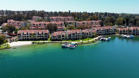 aerial fly by of condos on community lake mission viejo camera 2
