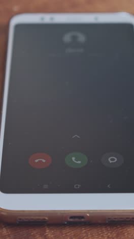 modern smart phone screen on wooden table