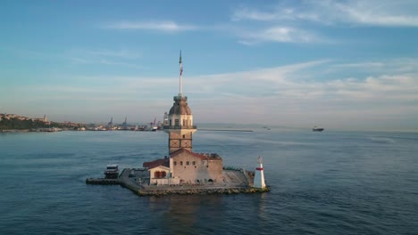 estambul kiz kulesi, imágenes aéreas de la torre virgen