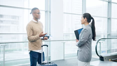 Aeropuerto,-Gente-De-Negocios-Y-Conversación.