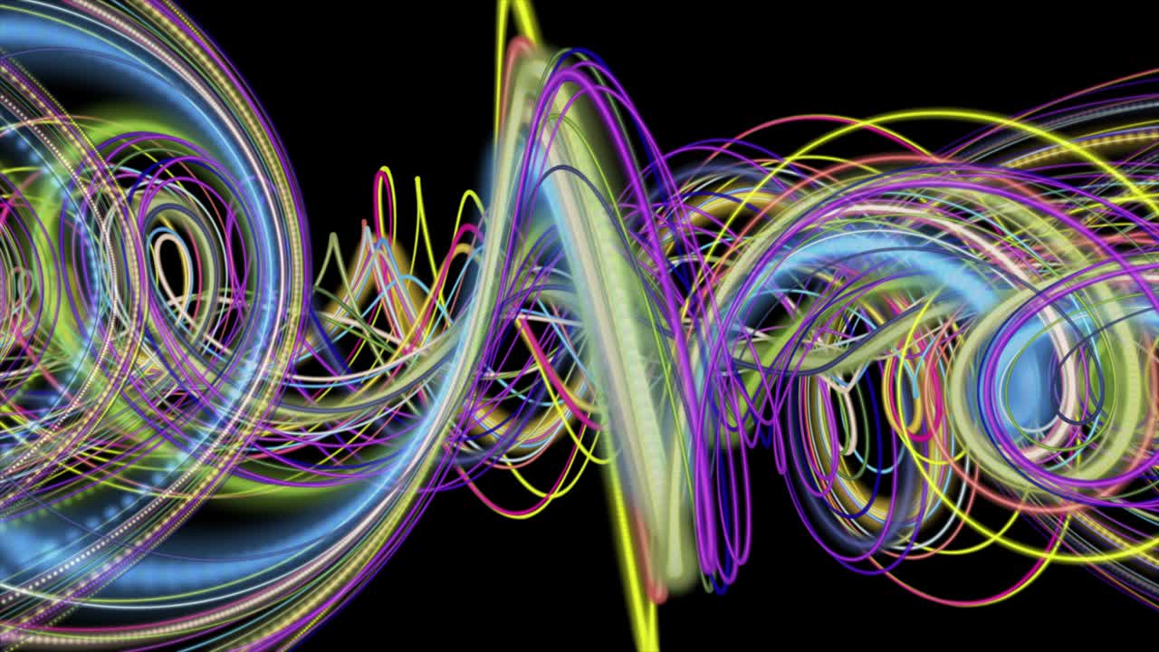 animación fantástica con objeto de franja giratoria en cámara lenta, 4096x2304 bucle 4k