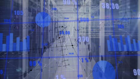 animación de estadísticas, ecuaciones matemáticas y procesamiento de datos a través de servidores informáticos