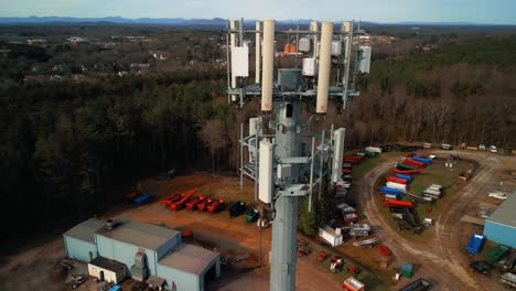 Aerial-Shot-Revolving-Around-Cell-Phone-Tower