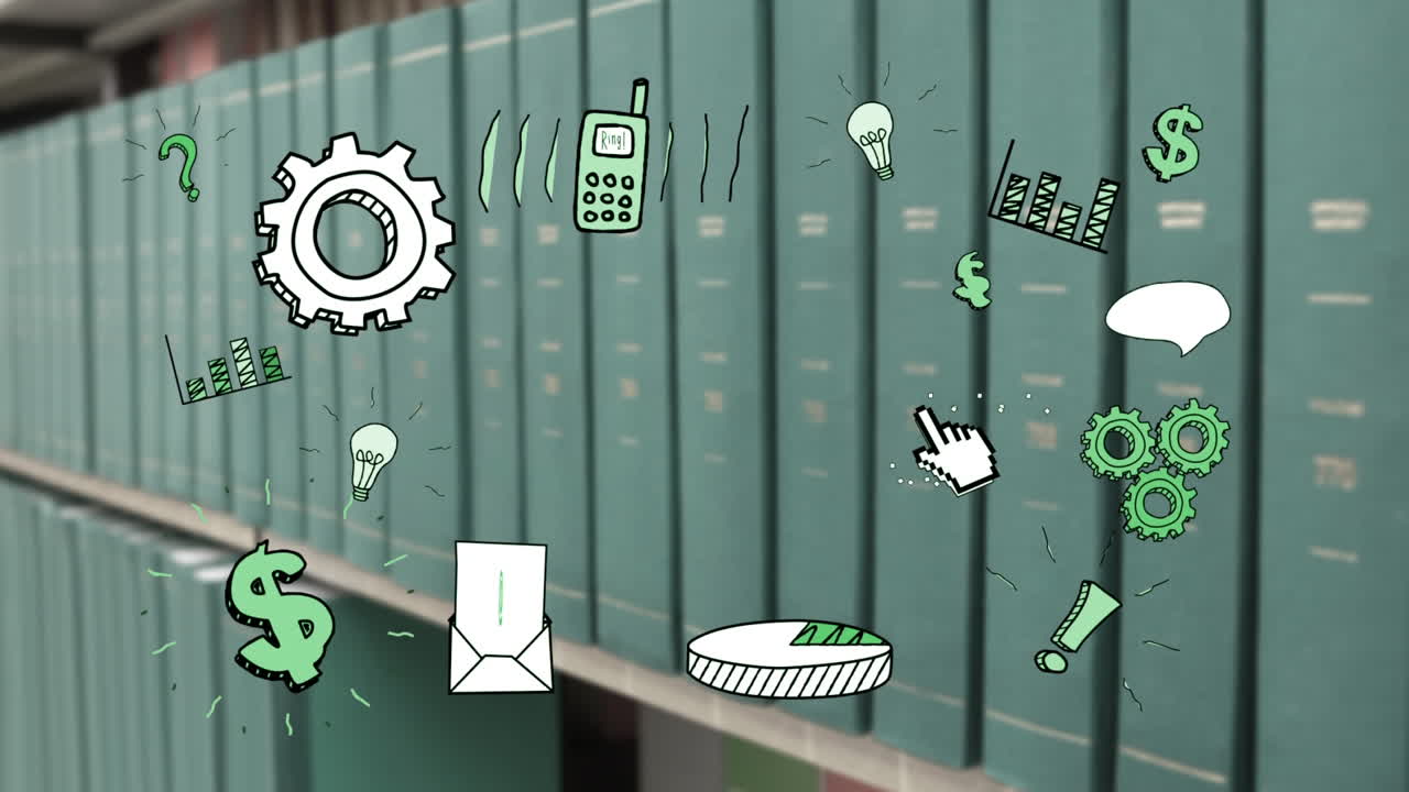 Different icons and books