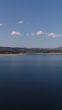 blue lake and blue sky vertical video