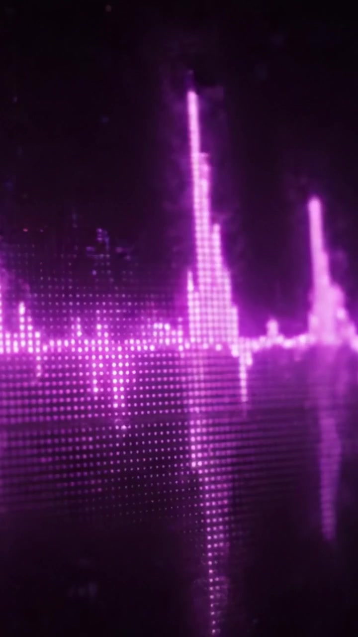 Visualizzazione dinamica delle onde sonore: un viaggio mozzafiato attraverso le frequenze audio in colori vivaci, mostrato dalla tecnologia LED.