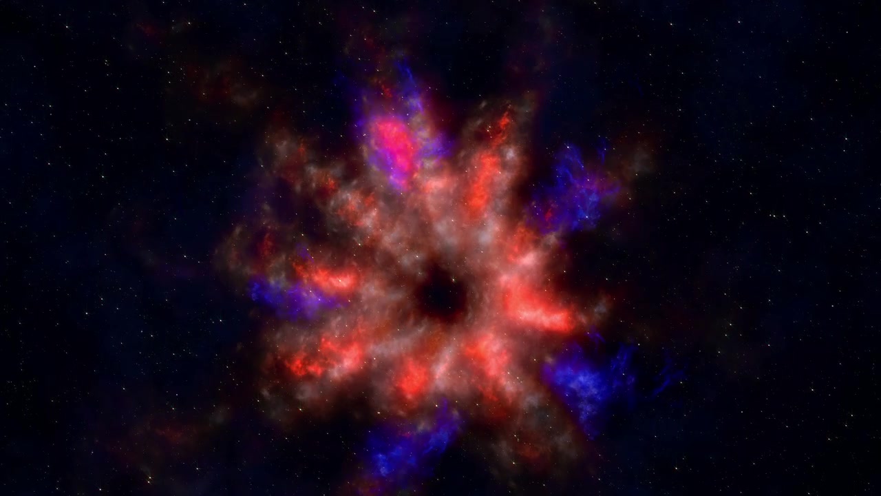 Hvirvlende kosmisk tåge omkring sort hul