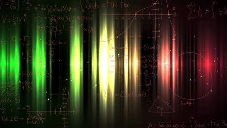 animación de ecuaciones matemáticas sobre un fondo negro