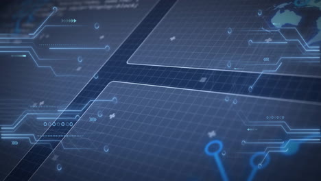 animation of digital data processing over computer circuit board