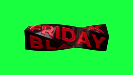 viernes negro texto 3d rotación en bucle en la tecla de croma