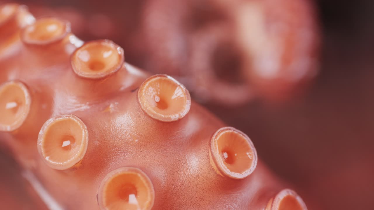 Octopus cooking, chef Boiling fresh octopus on restaurant kitchen, healthy food, seafood cafe in spain, traditional asian japanese spanish and mediterranean dish.