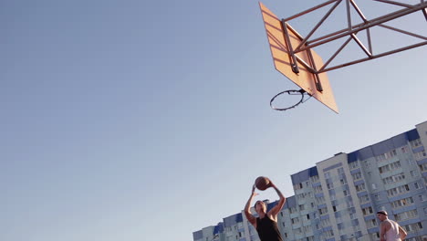 basketball game on outdoor court