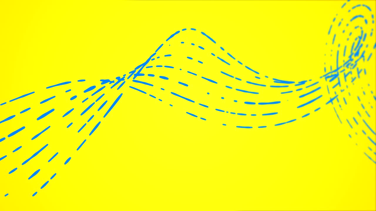 추상적인 네온 밝은 깨진 선 배경 루프 파란색 노란색