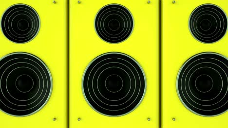 set of dynamics. looped 3d animation of a loudspeakers.