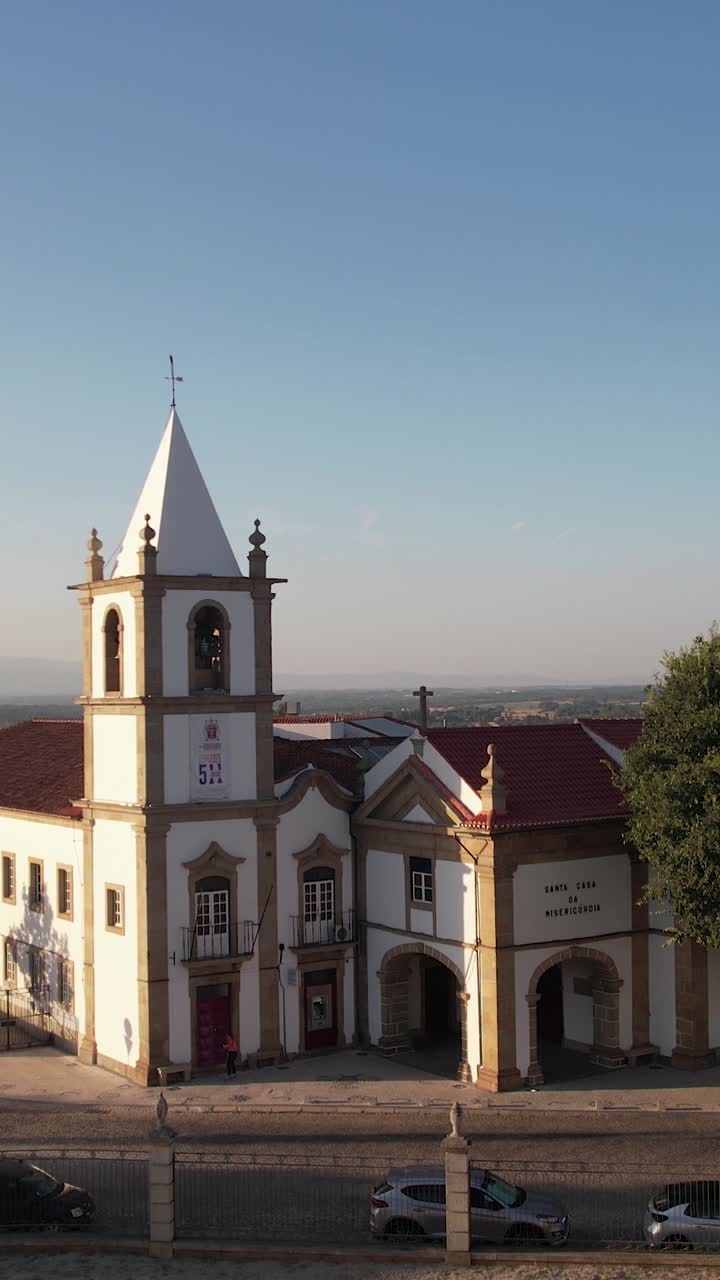 Aerial vertical View City of Castelo Branco in Portugal