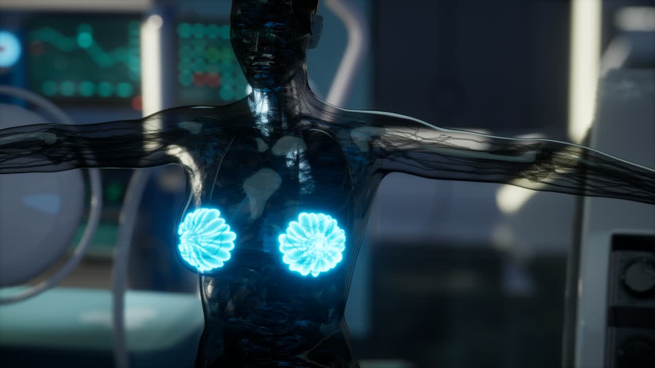 exploración médica del pecho de la mujer