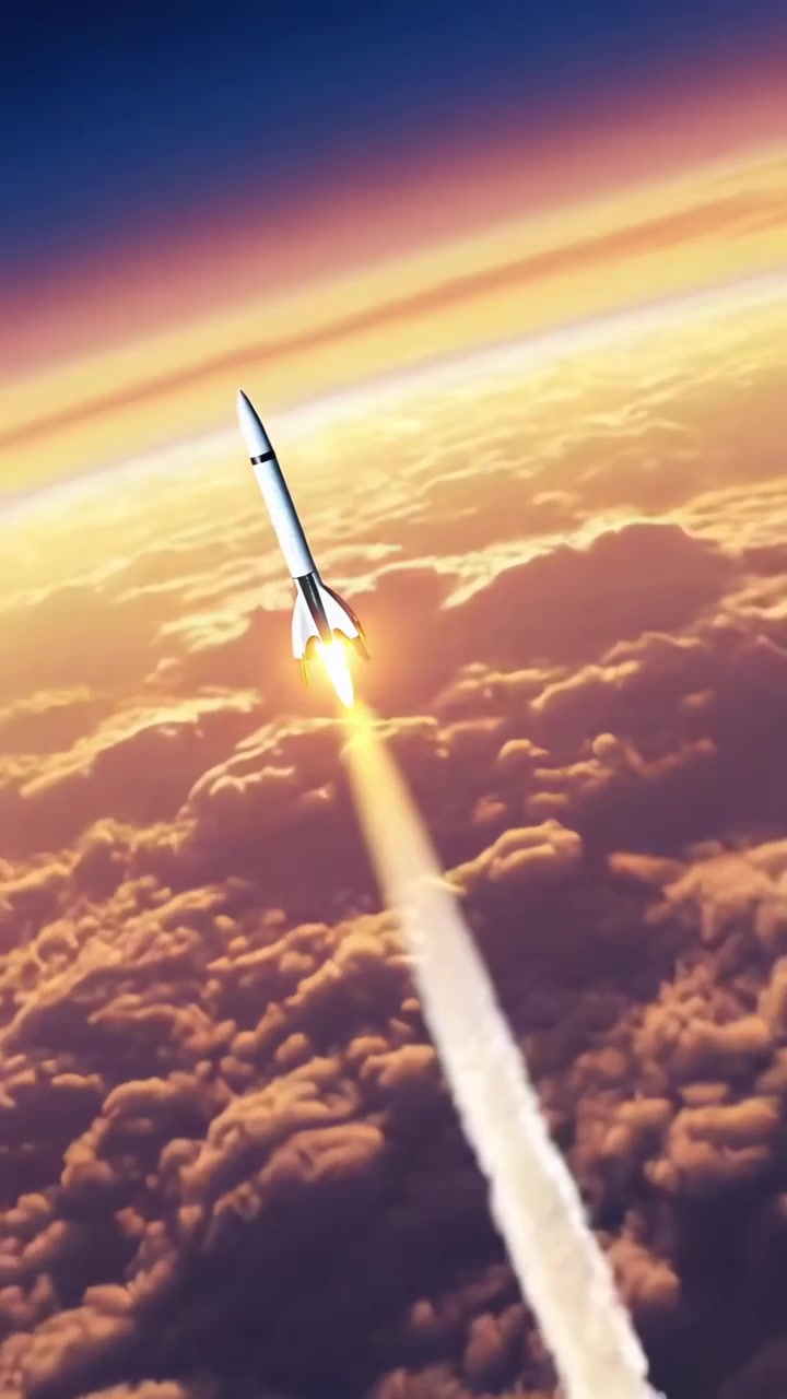 Digital Rocket Launching from Laptop Screen into Space