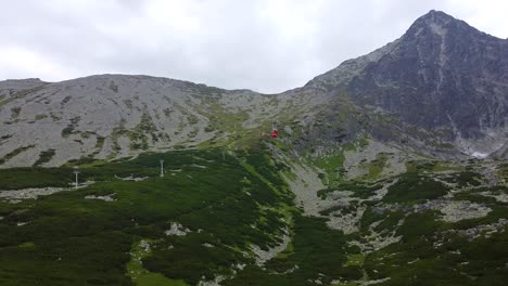 beautiful nature of high tatra mountains in slovakia and cable car lift