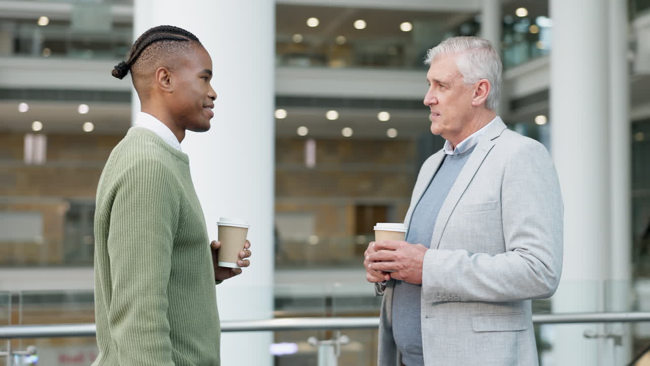 Business, men and handshake for welcome