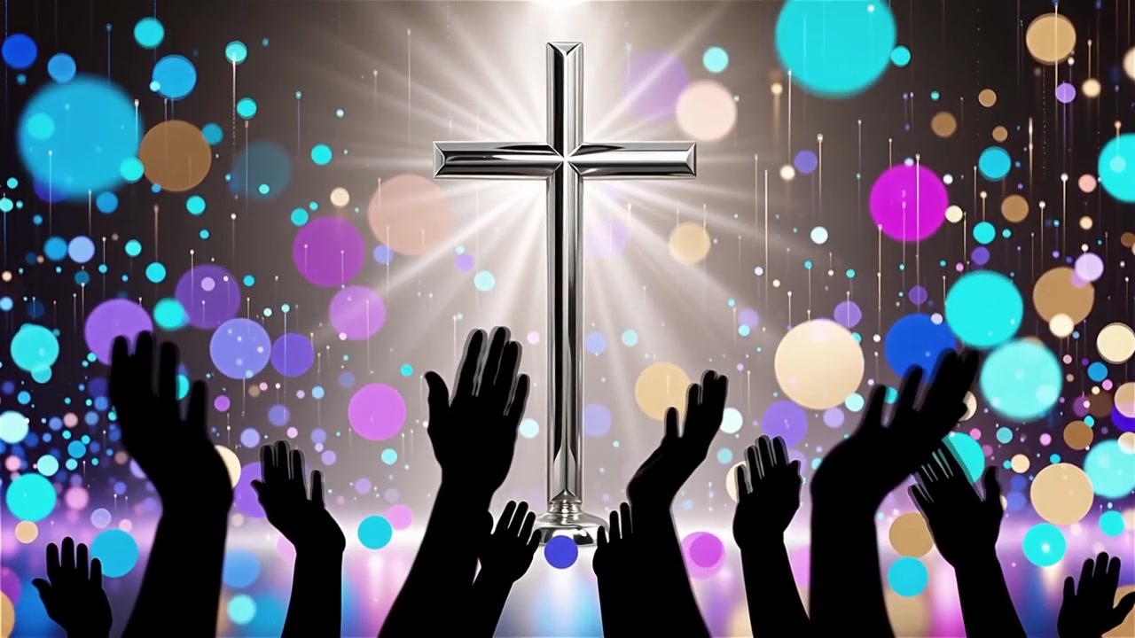 Christian Cross Heavenly Light Worship Background