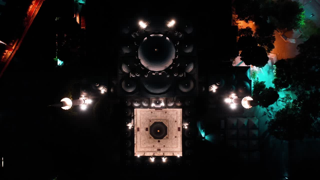 이스탄불의 바예지드 모스크의 야간 풍경, 터키에서 4k 영상