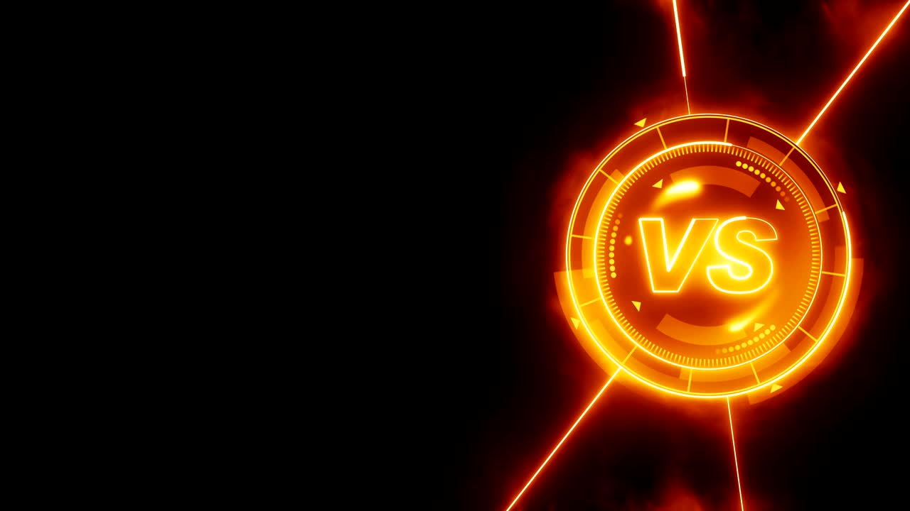 animación de bucle de juego deportivo futurista. contra fondo de lucha. pantalla digital de neón de radar. contra elemento de interfaz de control de juego. competición deportiva de lucha de batalla.