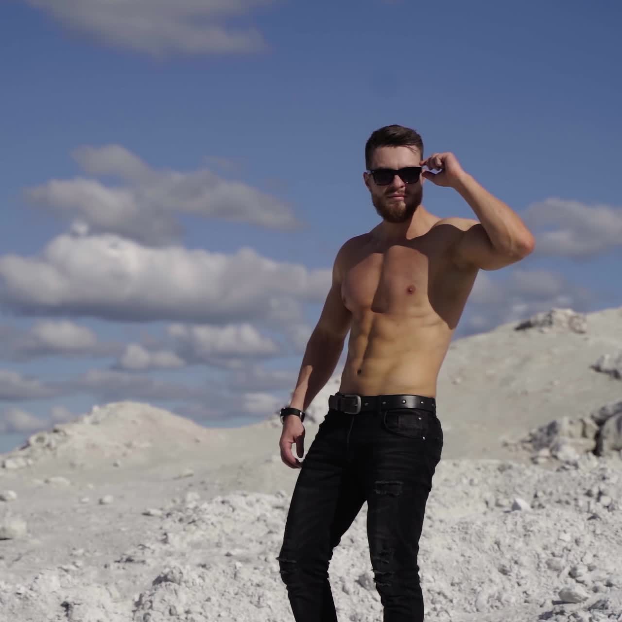 Male with naked nude torso