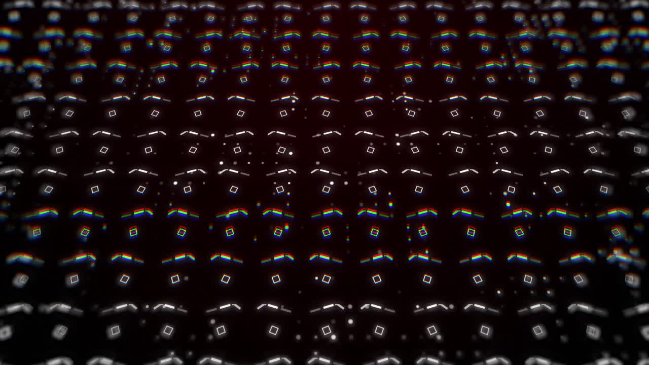 Animation of squares rotating on black background