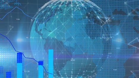 Animación-De-Líneas-Azules-Y-Procesamiento-De-Datos-Sobre-El-Mundo