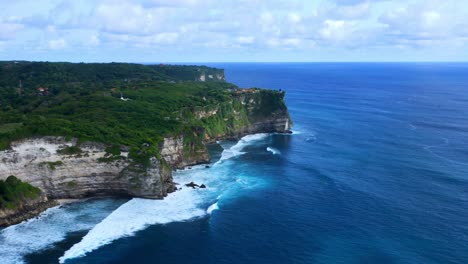 aerial view of pura luhur uluwatu temple cliffs in bali indonesia