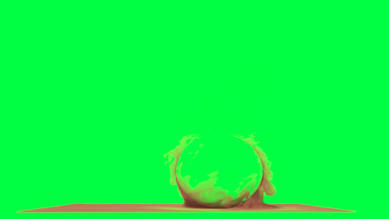 Animated Sphere Impact on Green Screen