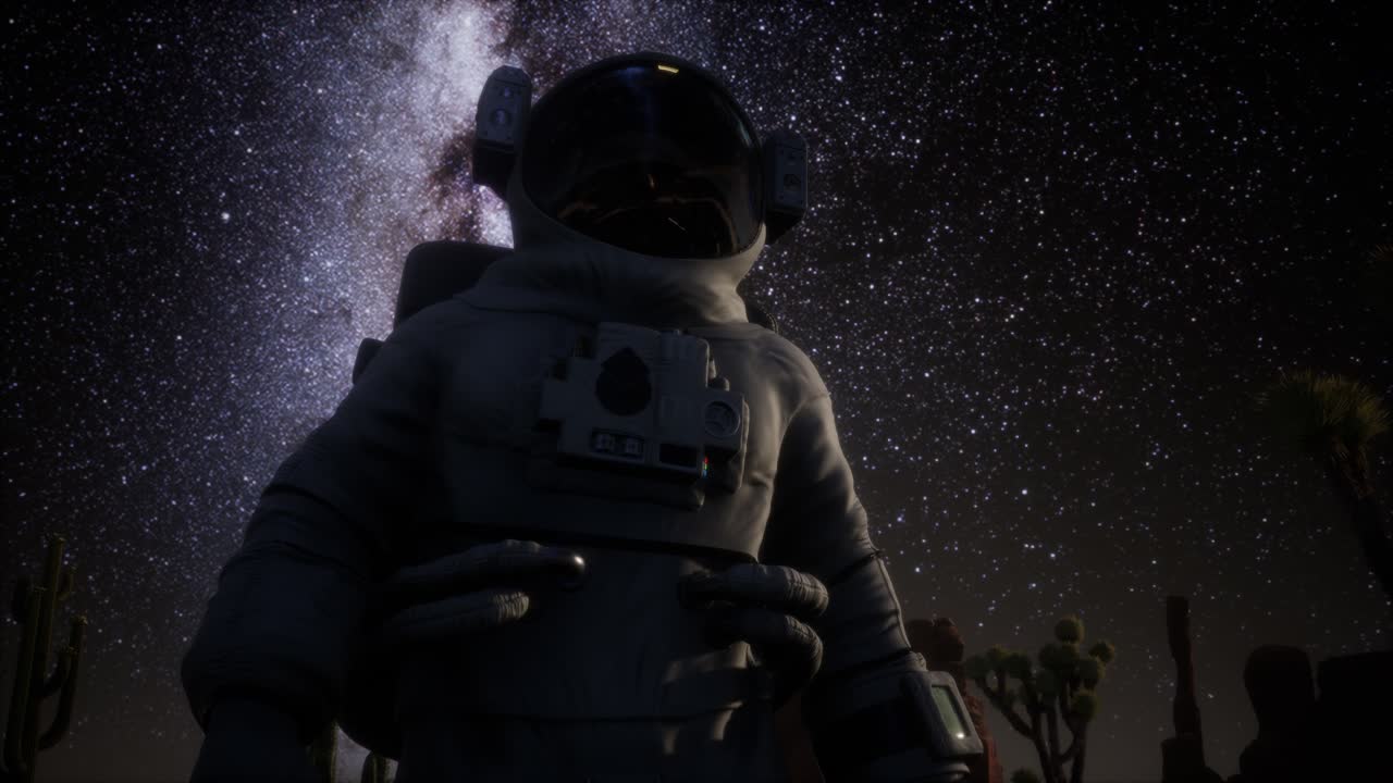 la formación de astronautas y estrellas de la vía láctea en el valle de la muerte