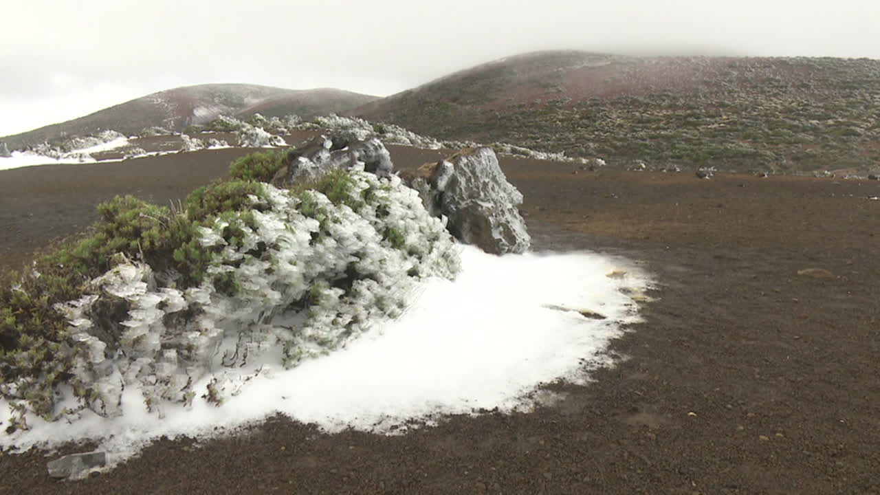 Snowy Volcanic Landscape