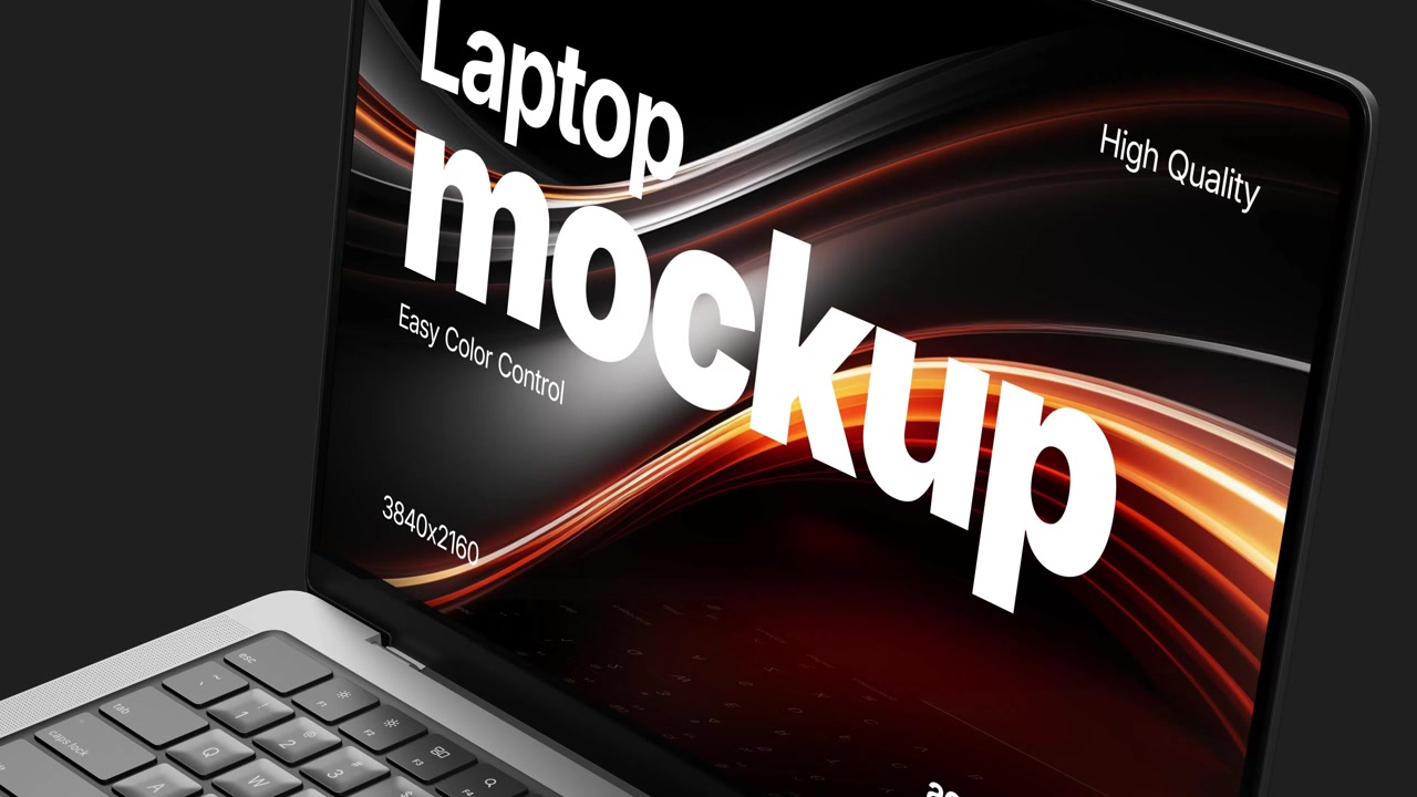 Mockup di Laptop Moderno che Mostra un Design Grafico Astratto