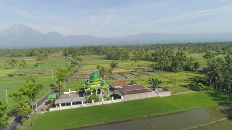 mosque among rice fields java indonesia