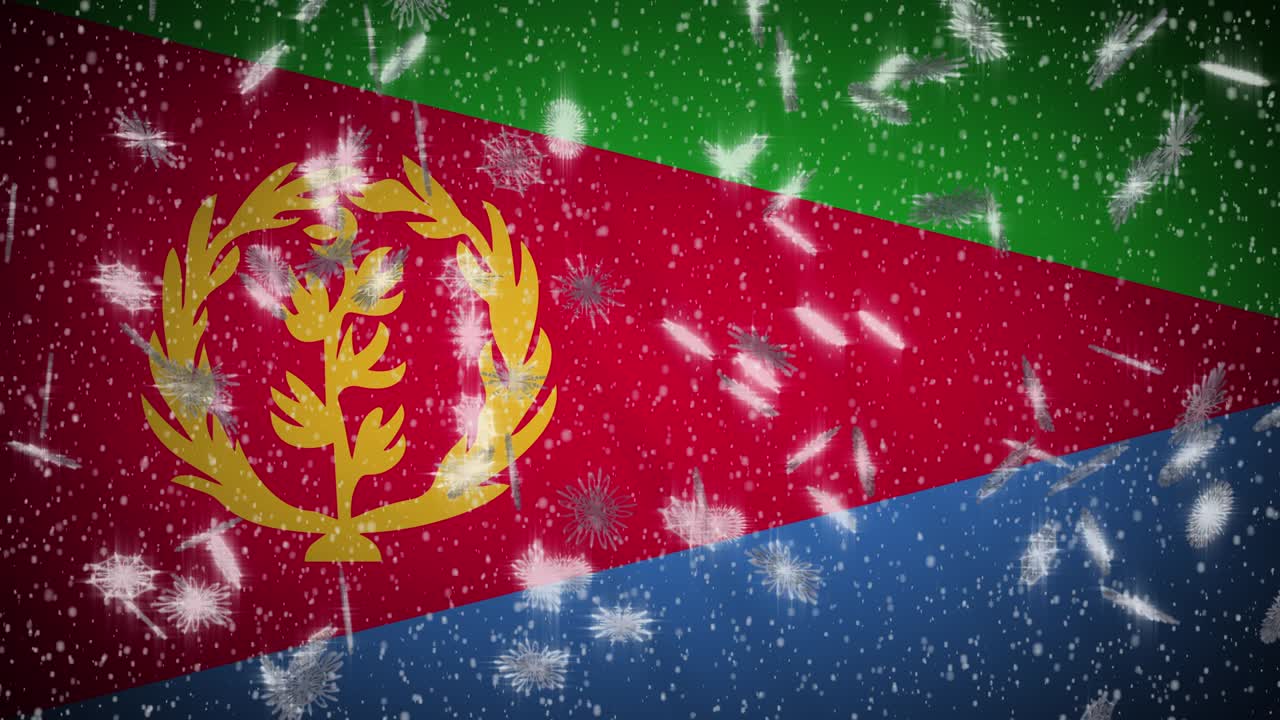 에리트레아 발이 눈을 고, 새해와 크리스마스 배경, 루프