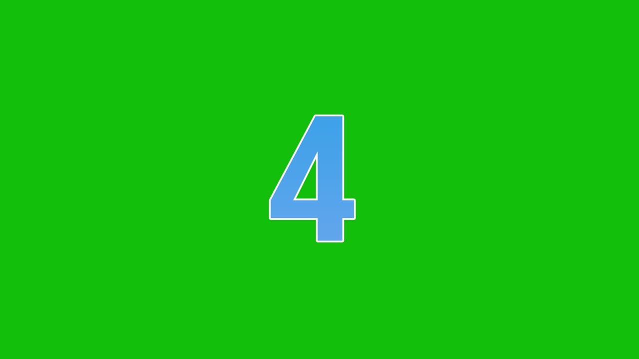 Animazione conto alla rovescia da 10 a 1 con cerchi animati su schermo verde.