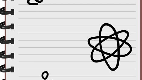 animación de iconos de artículos escolares sobre un fondo blanco