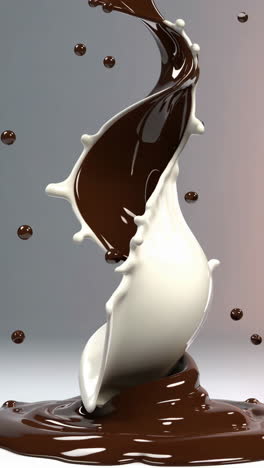dynamic chocolate and milk splash