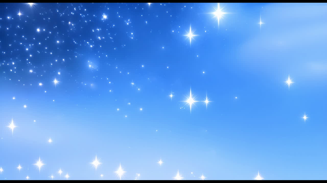 Animation of stars moving on blue background
